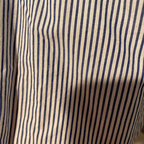 Crown & Ivy blue/ white striped top with ruffles - Picture 4 of 7